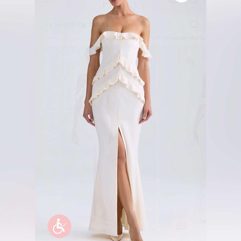 Oh Polly off white ruffle dress